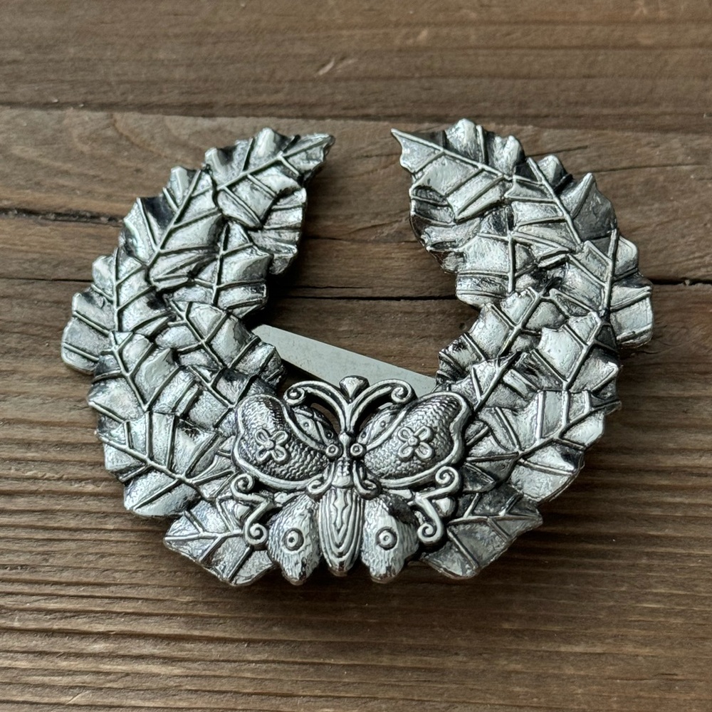 Vintage Sylvia Dahl Butterfly Wreath Pendant